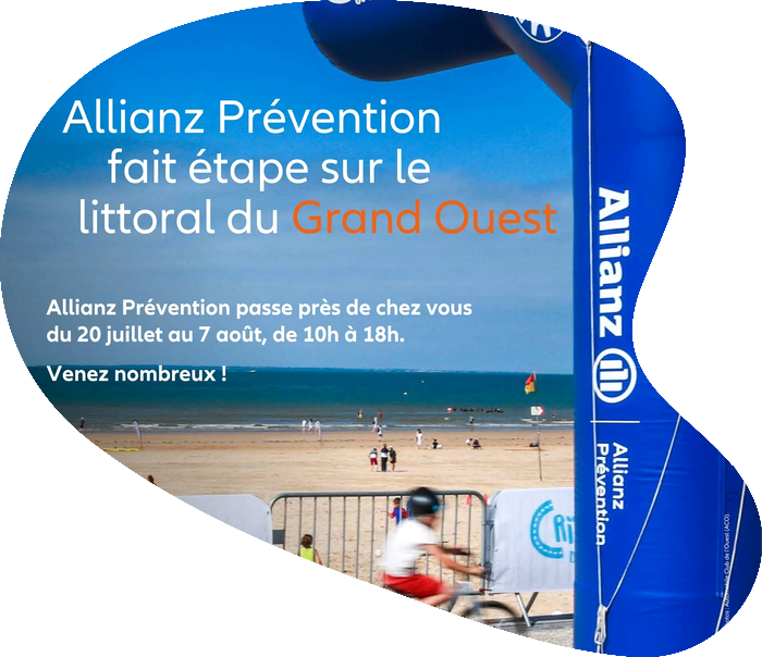 Animation de sensibilisation à la sécurité routière organisée par Allianz Prévention sur le littoral charentais auprès des vacanciers.